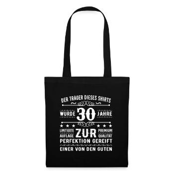 30 Years Gift Idea for 30 - Birthday - Tote Bag - black - Front