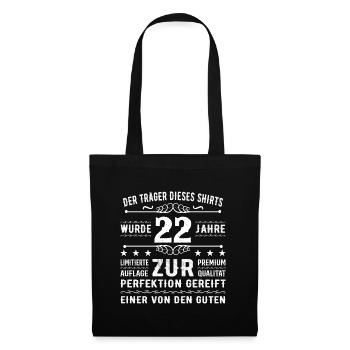 Idée cadeau 22 ans pour 22 ans - Anniversaire - Sac en tissu - noir - Devant