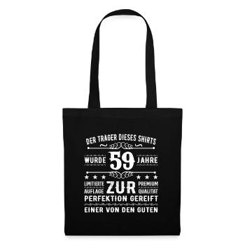 59 Jahre Geschenkidee zum 59 - Geburtstag - Stoffbeutel - Schwarz - Vorne