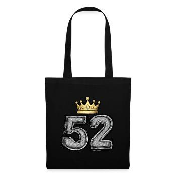 52 Zahl Krone - Stoffbeutel - Schwarz - Vorne