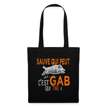c'est Gab qui tire Humour Chaseur Gabriel Gabin - Sac en tissu - noir - Devant