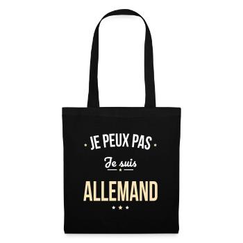 Je peux pas je suis Allemand - Sac en tissu - noir - Devant