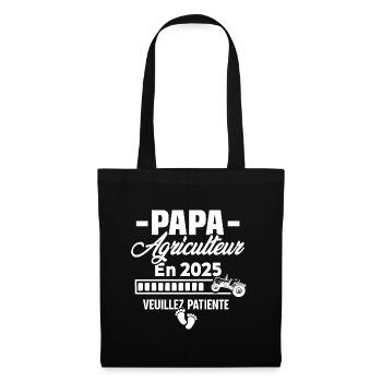 2025 Papa Agriculteur Agriculture Bébé Naissance - Sac en tissu - noir - Devant