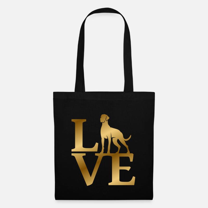 Love deutsche Dogge - Stoffbeutel - Schwarz