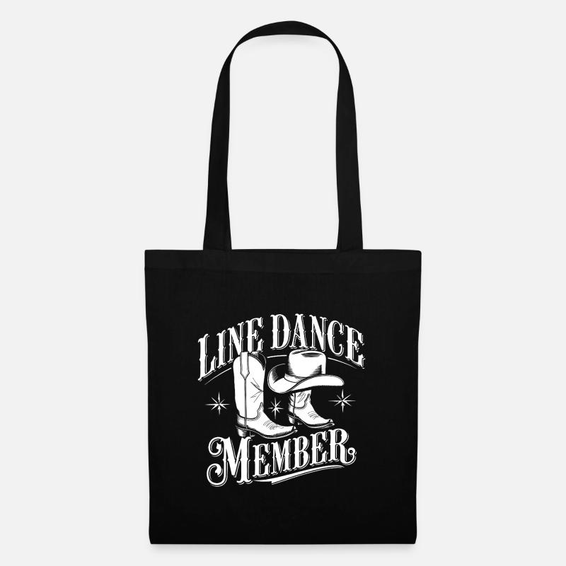 Line Dance Linedance mein Hobby Mitglied - Stoffbeutel - Schwarz
