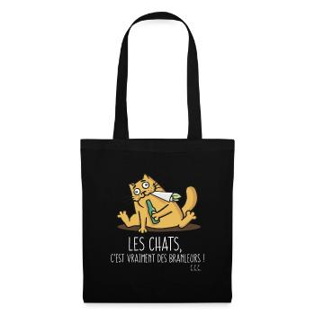 Les chats sont des branleurs - Sac en tissu - noir - Devant