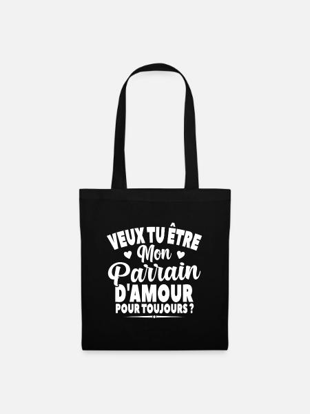 Veux Tu Être Mon Parrain D'amour Annonce Grossesse - Sac en tissu - noir