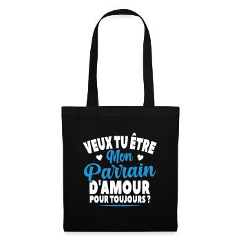 Veux Tu Être Mon Parrain D'amour Annonce Grossesse - Sac en tissu - noir - Devant