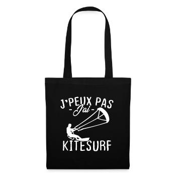 J'peux pas j'ai Kitesurf - Sac en tissu - noir - Devant