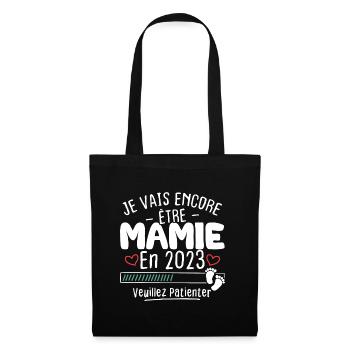 Mamie en 2023 / Cadeau future mamie 2023 - Sac en tissu - noir - Devant