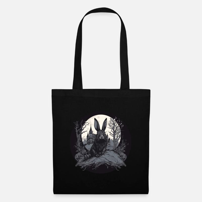 Rabbit Bunny Gothic-Kunst - Stoffbeutel - Schwarz