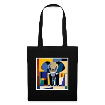 Elephant on a T-shirt as art - Tote Bag - black - Front