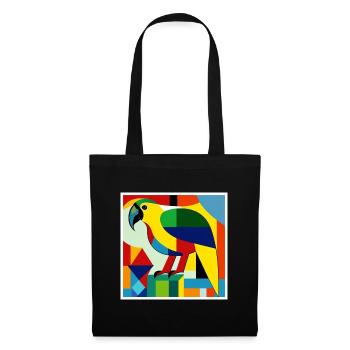 Parrot as art on the T-shirt - Tote Bag - black - Front