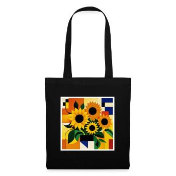 Sunflower as art on the T-shirt - Tote Bag - black - Front