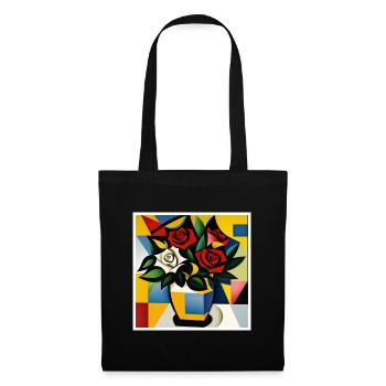 Roses bouquet as art on the t-shirt - Tote Bag - black - Front