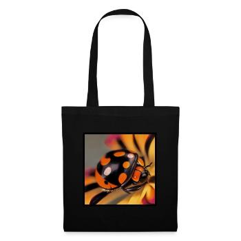 Marienkäfer als Kunst auf einem T-shirt - Stoffbeutel - Schwarz - Vorne