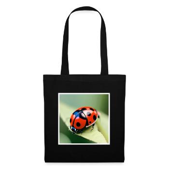 Ladybug sitting on a leaf - Tote Bag - black - Front
