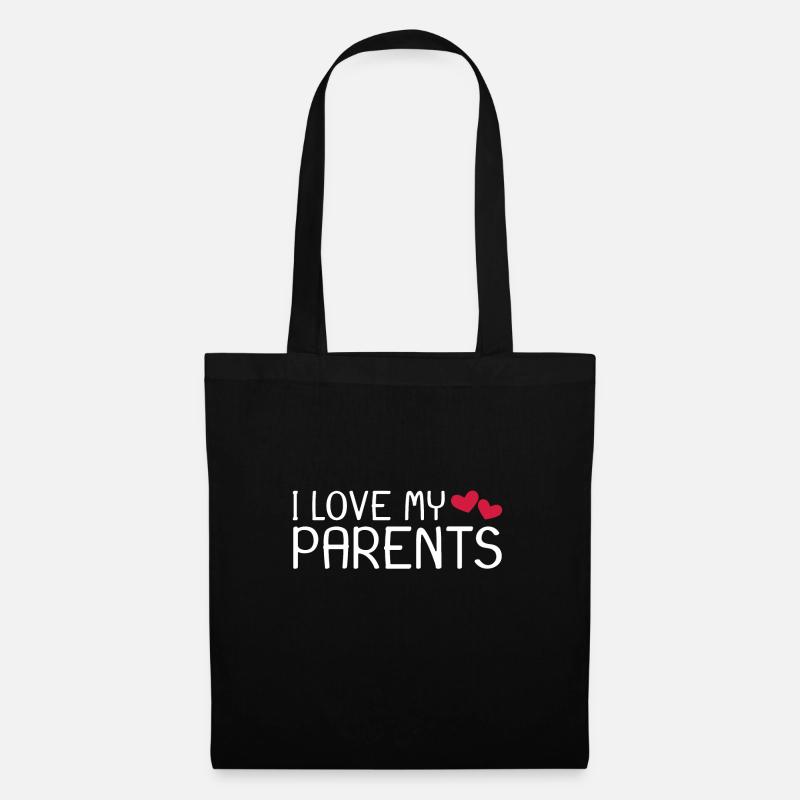 Ich liebe meine Eltern - Stoffbeutel - Schwarz