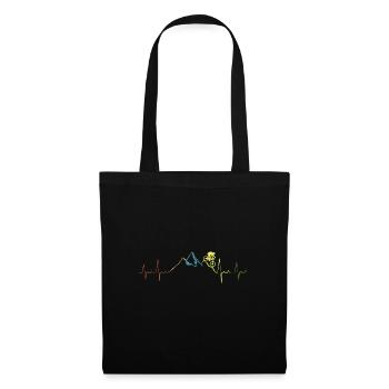 Retro heartbeat biker MTB mountain bike gift - Tote Bag - black - Front
