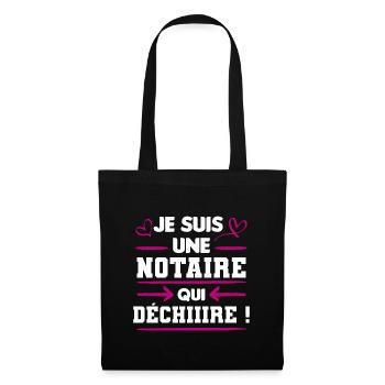 notaire qui déchire | cadeau marrant notaire - Sac en tissu - noir - Devant