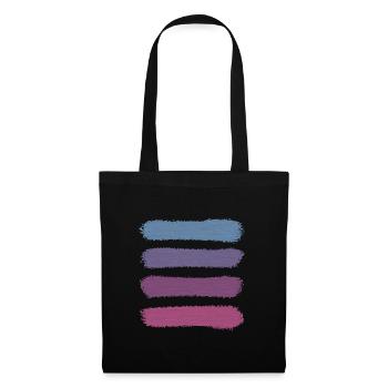 Rayures rétro vintage « Violet Sunset » - Sac en tissu - noir - Devant