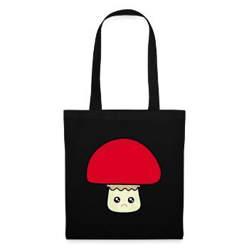 Kawaii mushroom cute red with face - Tote Bag - black - Front