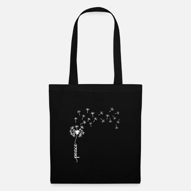 Peace Dandelion Design - Stoffbeutel - Schwarz