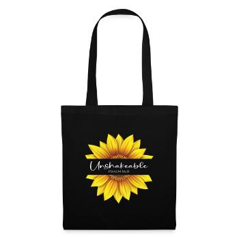 Christliches Sonnenblumendesign Ich bin unerschütterlicher Psalm - Stoffbeutel - Schwarz - Vorne