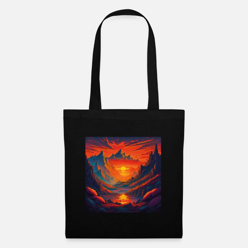 Sunset in the mountains - Stoffbeutel - Schwarz