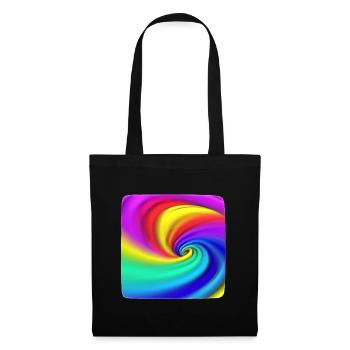Regenbogenwirbel Farbenspiel - Stoffbeutel - Schwarz - Vorne
