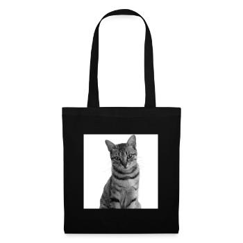 Chat blanc Chat Chat blanc Cadeau - Sac en tissu - noir - Devant