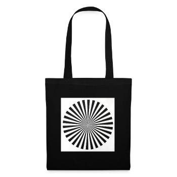 Illusion d’optique radiale - Sac en tissu - noir - Devant