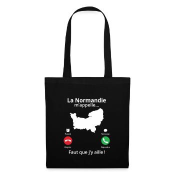 La Normandie m'appelle faut que j'y aille! - Sac en tissu - noir - Devant