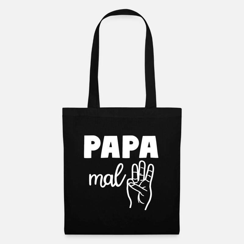 Papa mal Drei 3 Kinder Papa - Stoffbeutel - Schwarz