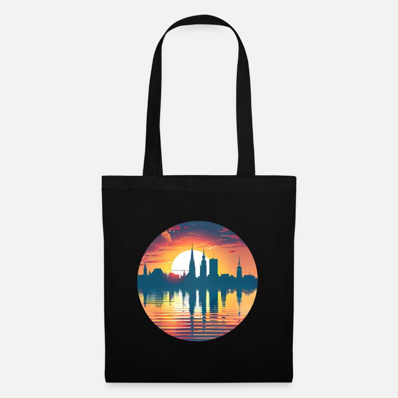 Mannheim Skyline - Stoffbeutel - Schwarz