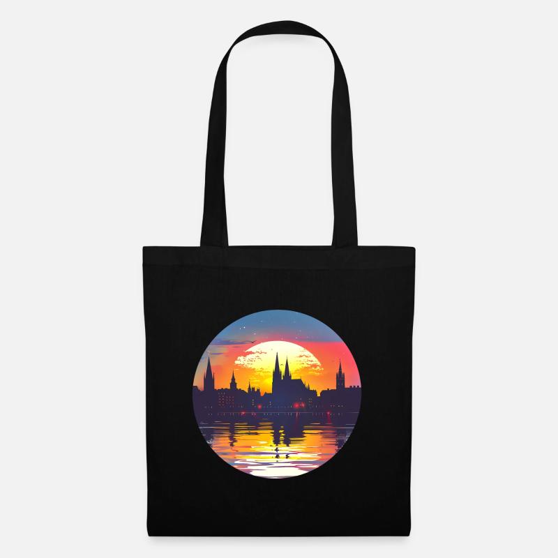 Münster Skyline - Stoffbeutel - Schwarz