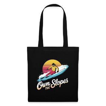 Own the Slopes - Retro Ski-Stil - Stoffbeutel - Schwarz - Vorne