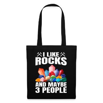J’aime les roches et peut-être 3 personnes Géologue drôle - Sac en tissu - noir - Devant