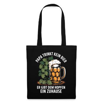 Papa Bier Bierkrug Vater Biertrinker Spruch lustig - Stoffbeutel - Schwarz - Vorne