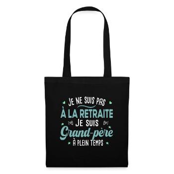 Retraite grand-père. Cadeau papy retraité. Sénior - Sac en tissu - noir - Devant