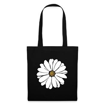 Blume weiß weiße Blumen Sommer Hippie Geschenkidee - Stoffbeutel - Schwarz - Vorne