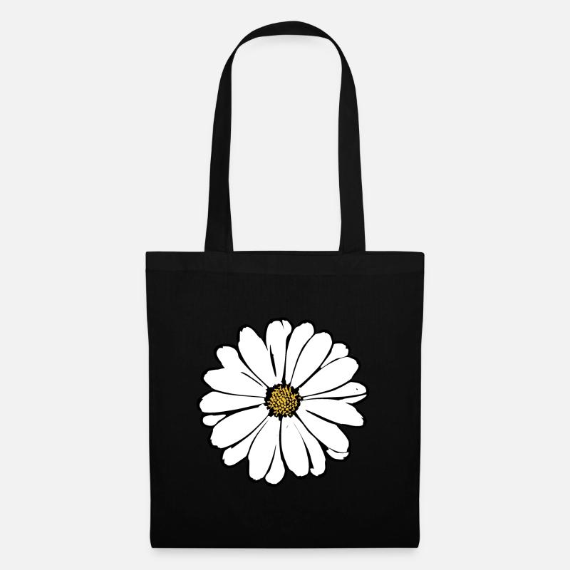 Blume weiß weiße Blumen Sommer Hippie Geschenkidee - Stoffbeutel - Schwarz