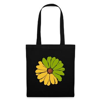 Fleur jaune vert jaune vert fleur - Sac en tissu - noir - Devant