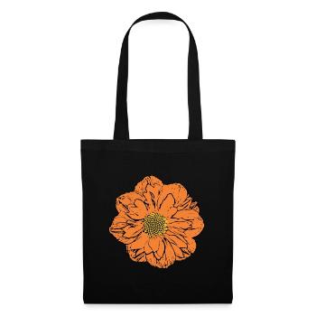 Blumen-Geschenk - Stoffbeutel - Schwarz - Vorne