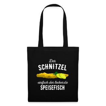 Der Schnitzel - weißer Text Edition - Stoffbeutel - Schwarz - Vorne