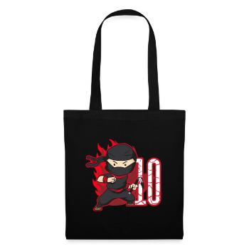 Ninja Fighter Birthday Boy 10 Years Old Ninjas - Tote Bag - black - Front