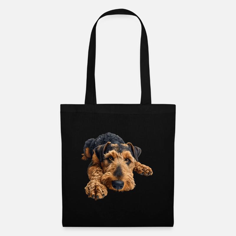 Airedale Terrier - Stoffbeutel - Schwarz