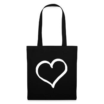 White Heart Valentines - Tote Bag - black - Front