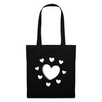white heart white gift valentine's day - Tote Bag - black - Front