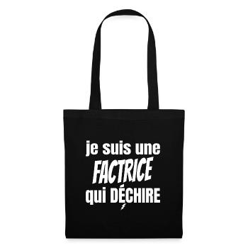 factrice qui déchire - Sac en tissu - noir - Devant